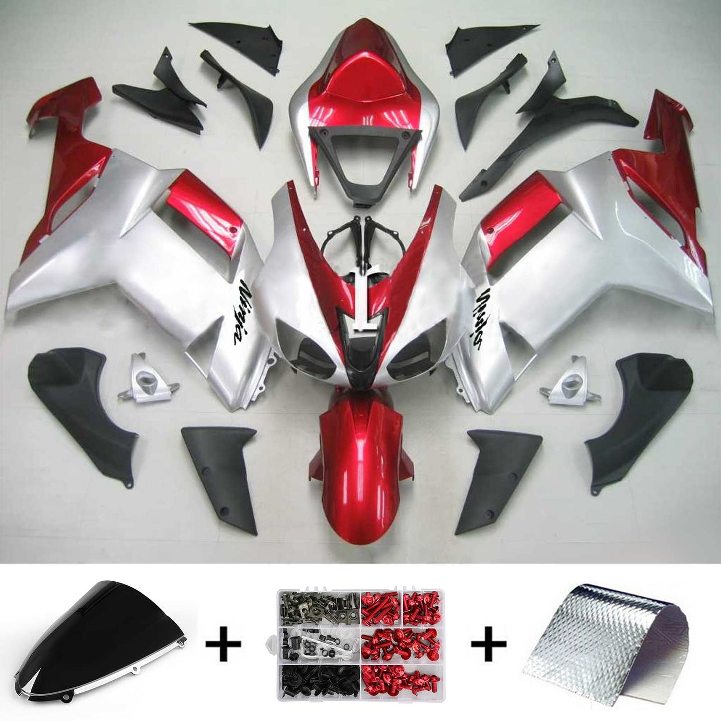 Amotopart Kawasaki 2007-2008 ZX6R 636 Redverrückte Kit