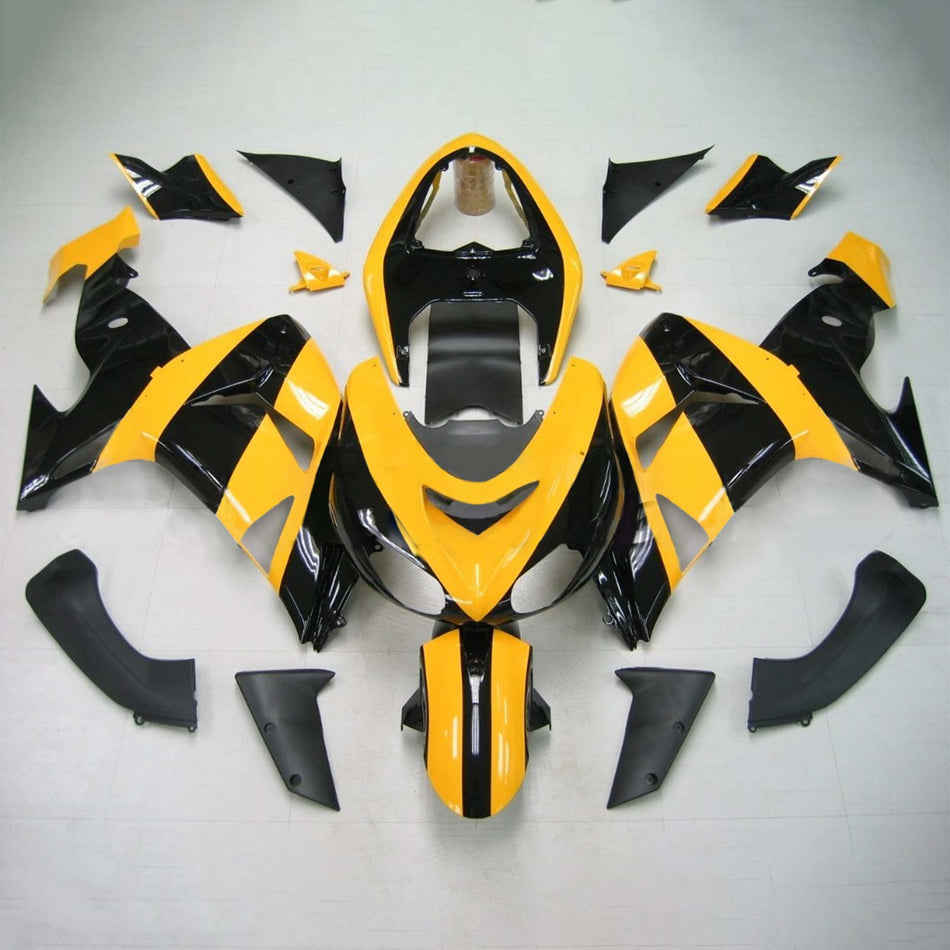 Kit de carénage Amotopart Kawasaki ZX10R 2006-2007 Jaune Noir