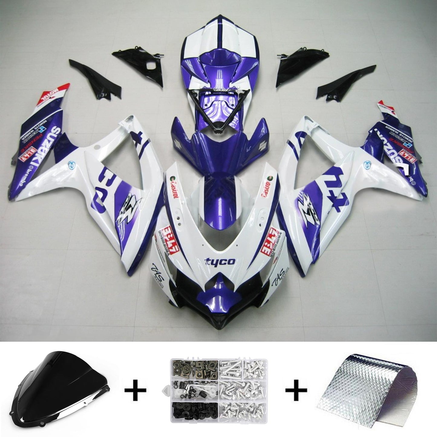 Amotopart Suzuki GSXR 600/750 2008-2010 Verkleidungskit Karosserie Kunststoff ABS K8