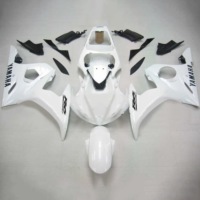 Amotopart Yamaha 2003-2004 YZF 600 R6 & 2006-2009 YZF R6S White Fairing Kit