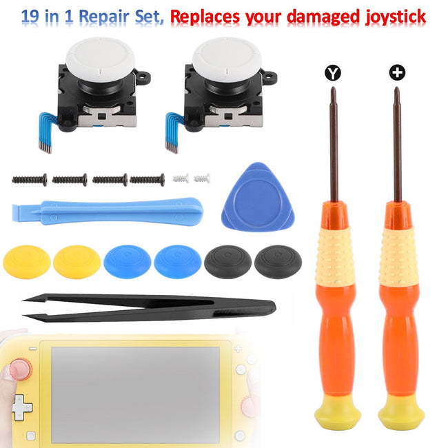 19in1 Reparaturset 3D Analogsensor Stick + Werkzeug Passend für Switch Lite Joystick