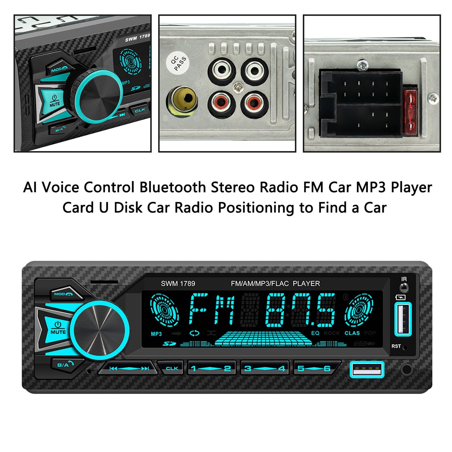 AI Sprachsteuerung Bluetooth Stereo Radio FM Auto MP3 Player Karte U Disk Autoradio