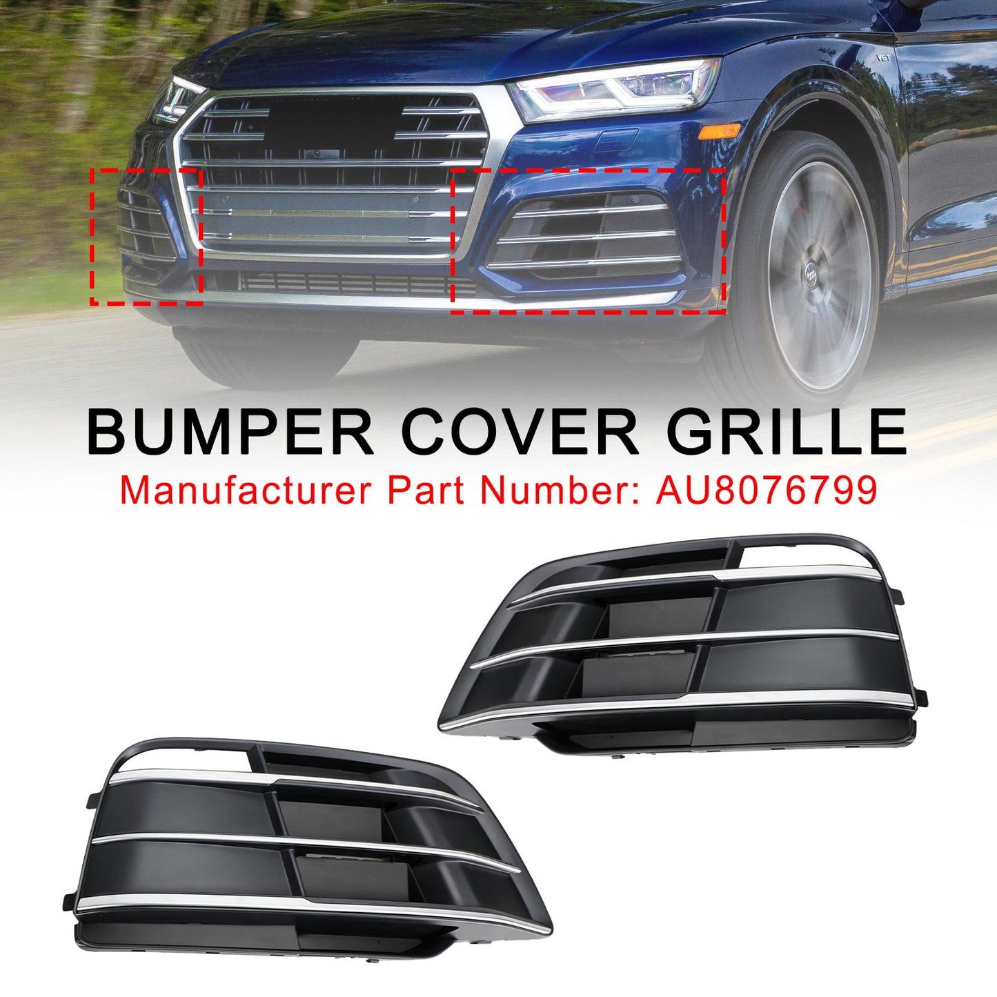 Grille de pare-chocs avant Audi Q5 SQ5 2018-2022 80A807679MRU6 pré lifting