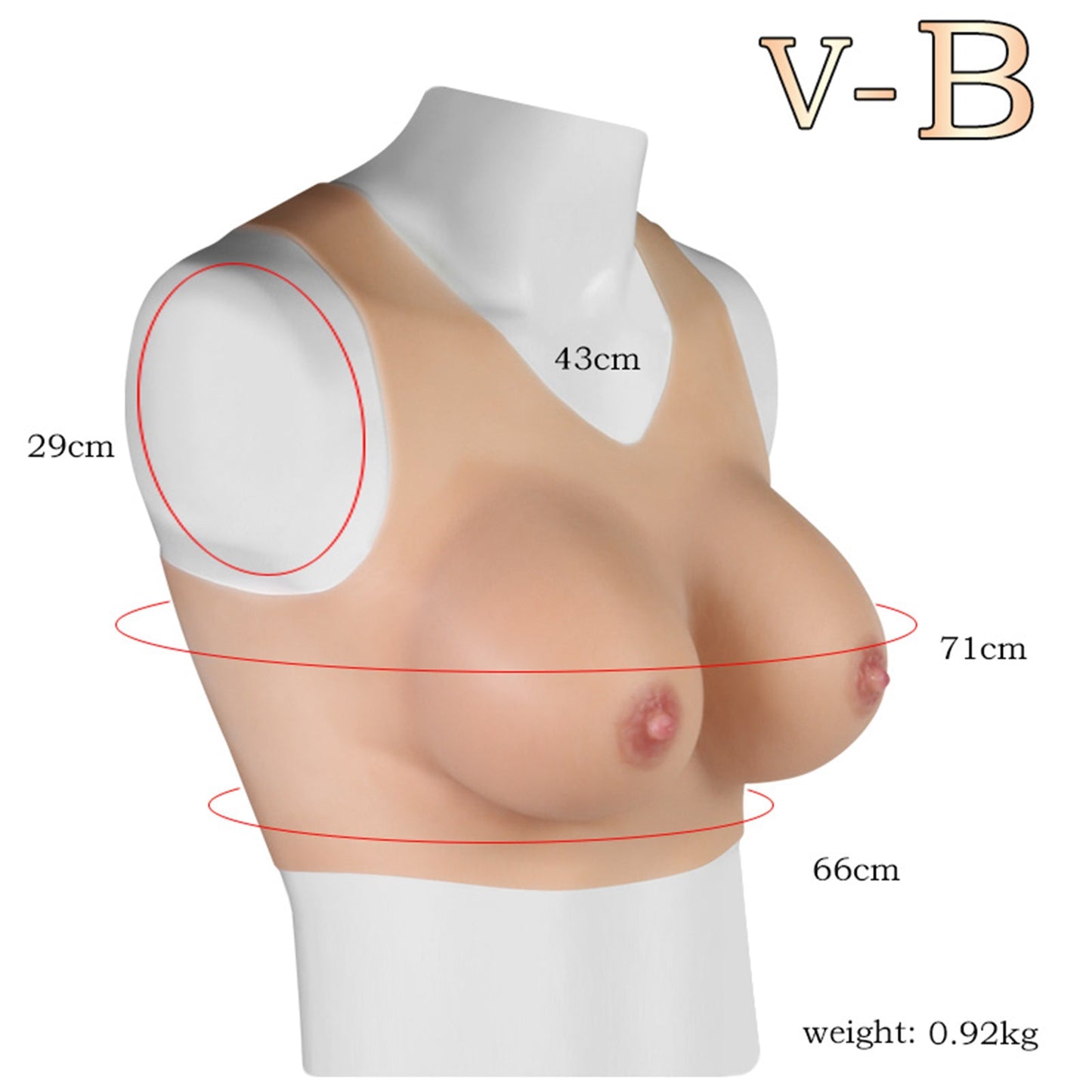 V-Ausschnitt BF Cup Silikonbrüste Gefälschne Brüste für Crossdresser Drag Queen