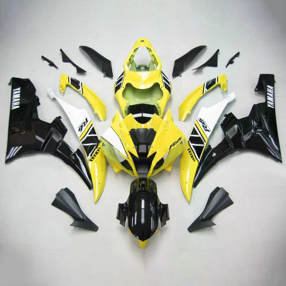 Amotopart Yamaha 2006-2007 YZF 600 R6 Kit de carénage Noir Jaune