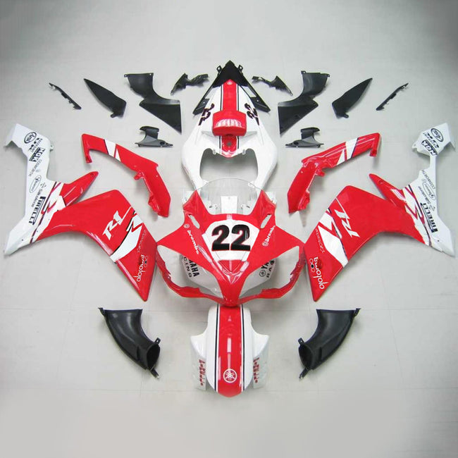 Amotopart Yamaha 2007-2008 YZF 1000 R1 Red White Abzugskit