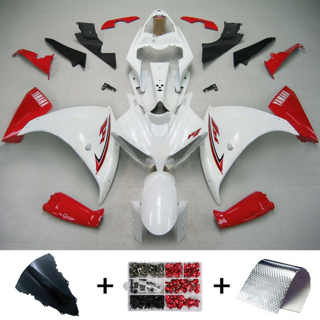 Amotopart Yamaha 2012-2014 YZF 1000 R1 White Red Fearing Kit