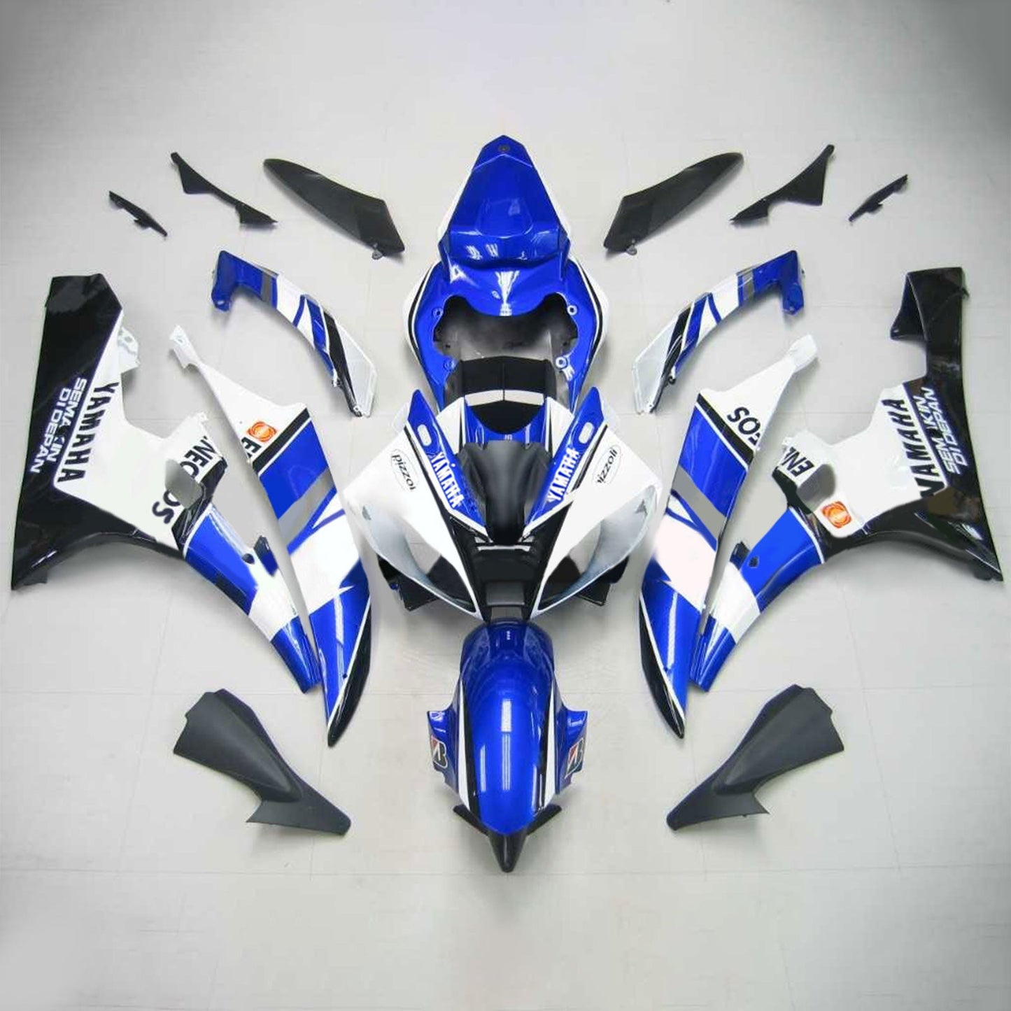 Amotopart Yamaha 2006-2007 YZF 600 R6 White Blue Fairing Kit