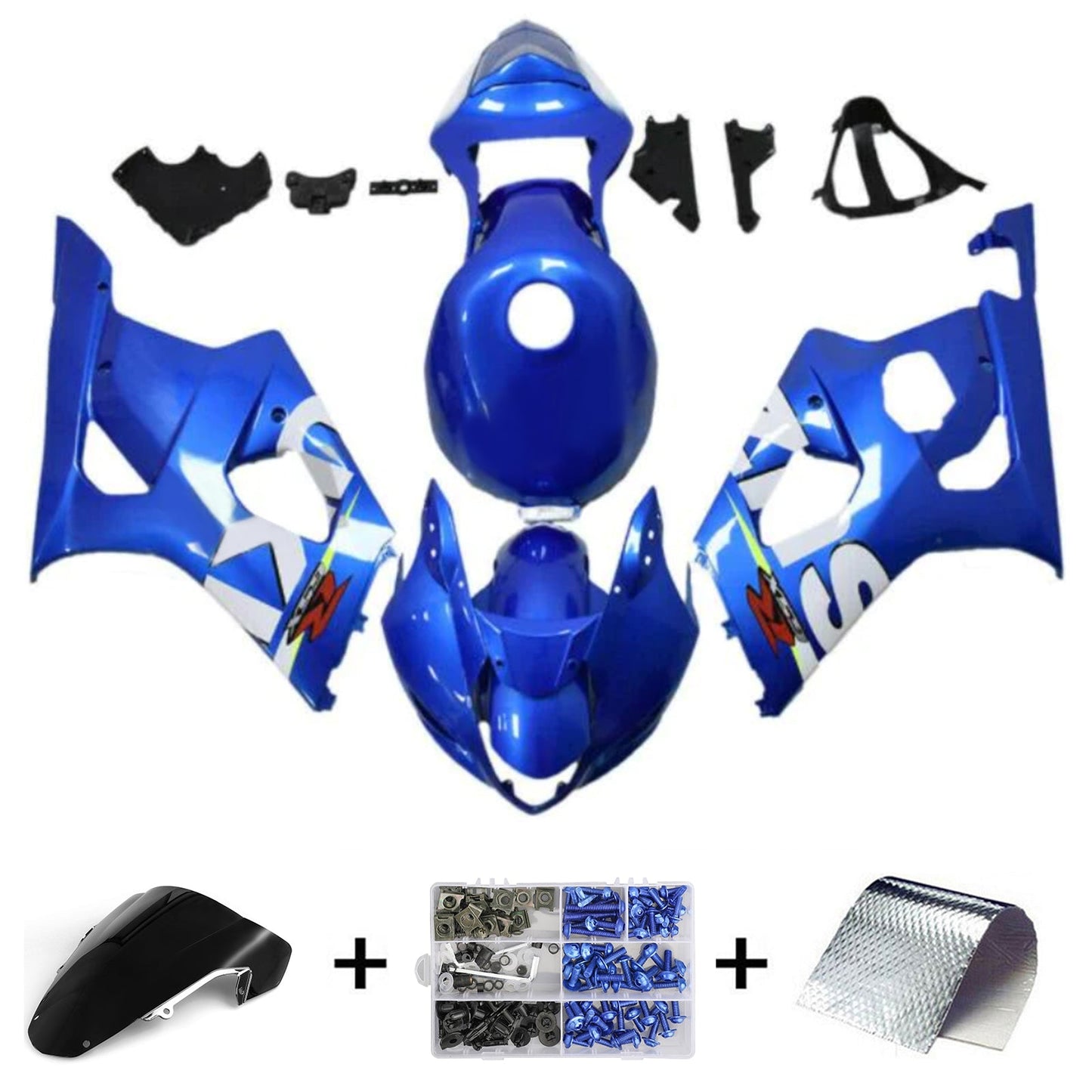 2003–2004 Suzuki GSXR1000 K3 Einspritzverkleidungs-Set, Karosserie, Kunststoff, ABS