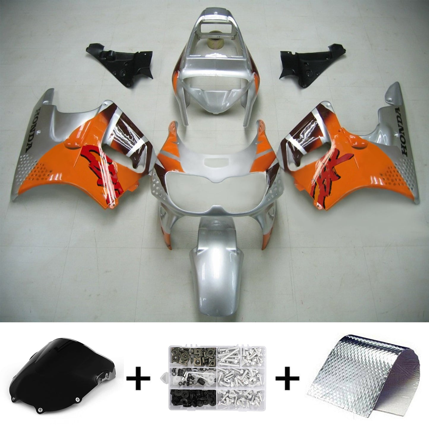 Amotopart Honda CBR900RR 893 1996-1997 Kit de carénage Corps Plastique ABS