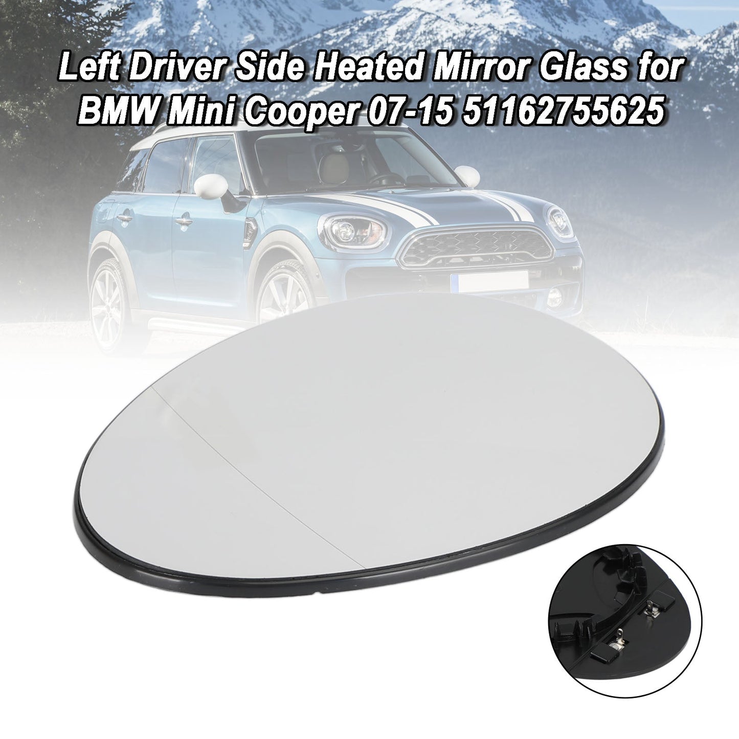 BMW Mini Cooper 2007–2015 51162755625 links Fahrerseite beheizbares Spiegelglas