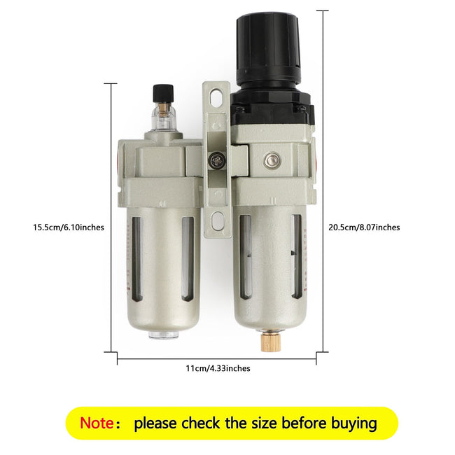 3/8" Luftkompressor Filter Öl Wasserabscheider Trap Tools mit Regleranzeige
