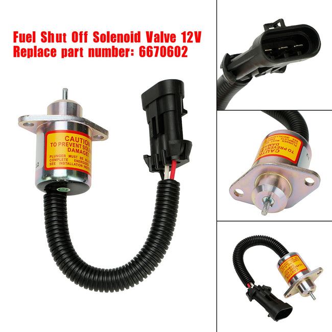 6670602 Kraftstoffabschaltmagnetventil für Bobcat-Lader 463 553 S70 S100 12 V
