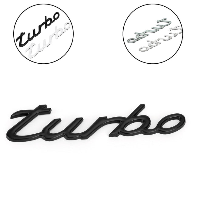Autocollant de voiture 3D placage métal Turbo Logo emblème insigne noir