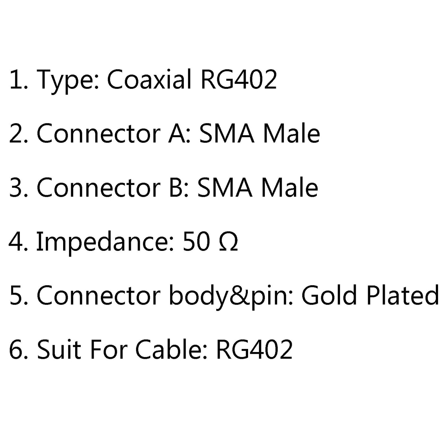 Pack de 10 SMA Male vers SMA Male RF Extension Coax Pigtail Câble Semi-Rigide RG402 30cm
