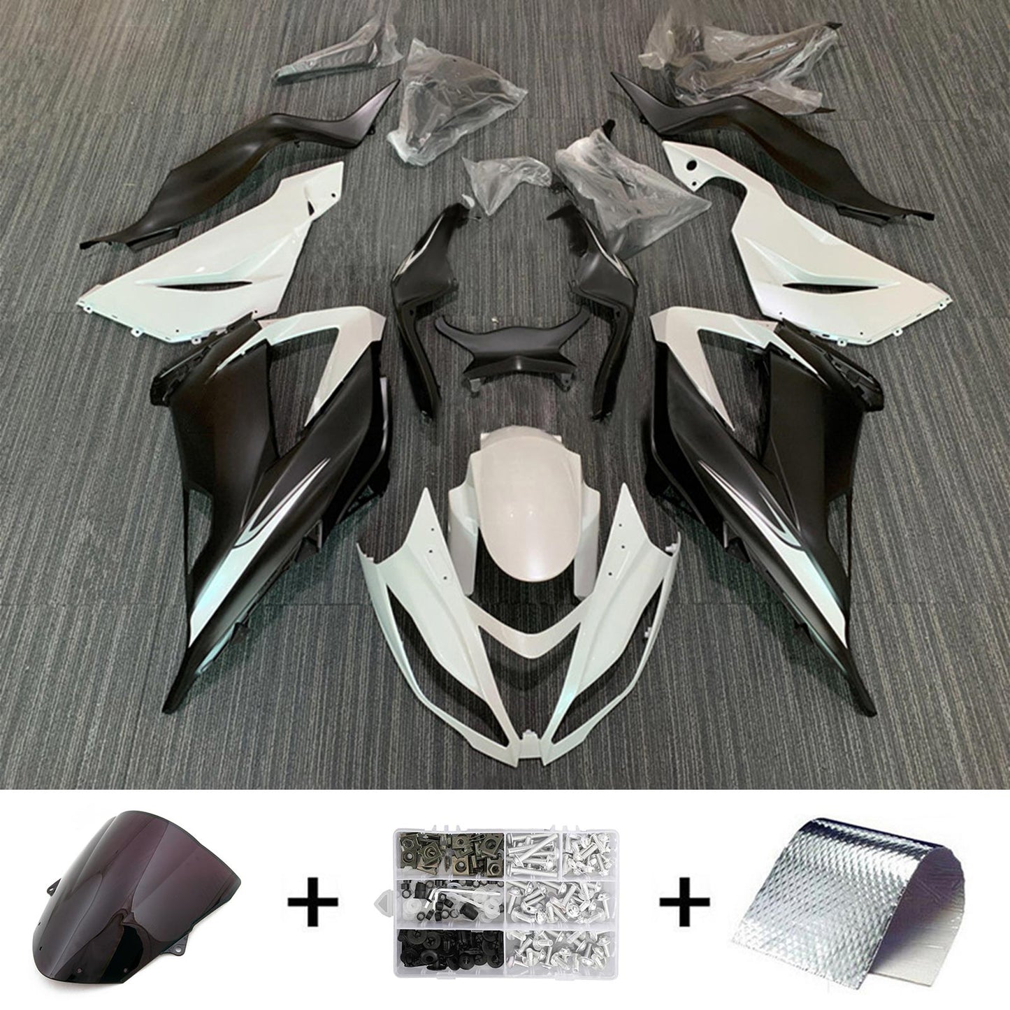 Amotopart Verkleidungsset für Kawasaki ZX6R 636 2013–2018, Karosserie, Kunststoff, ABS