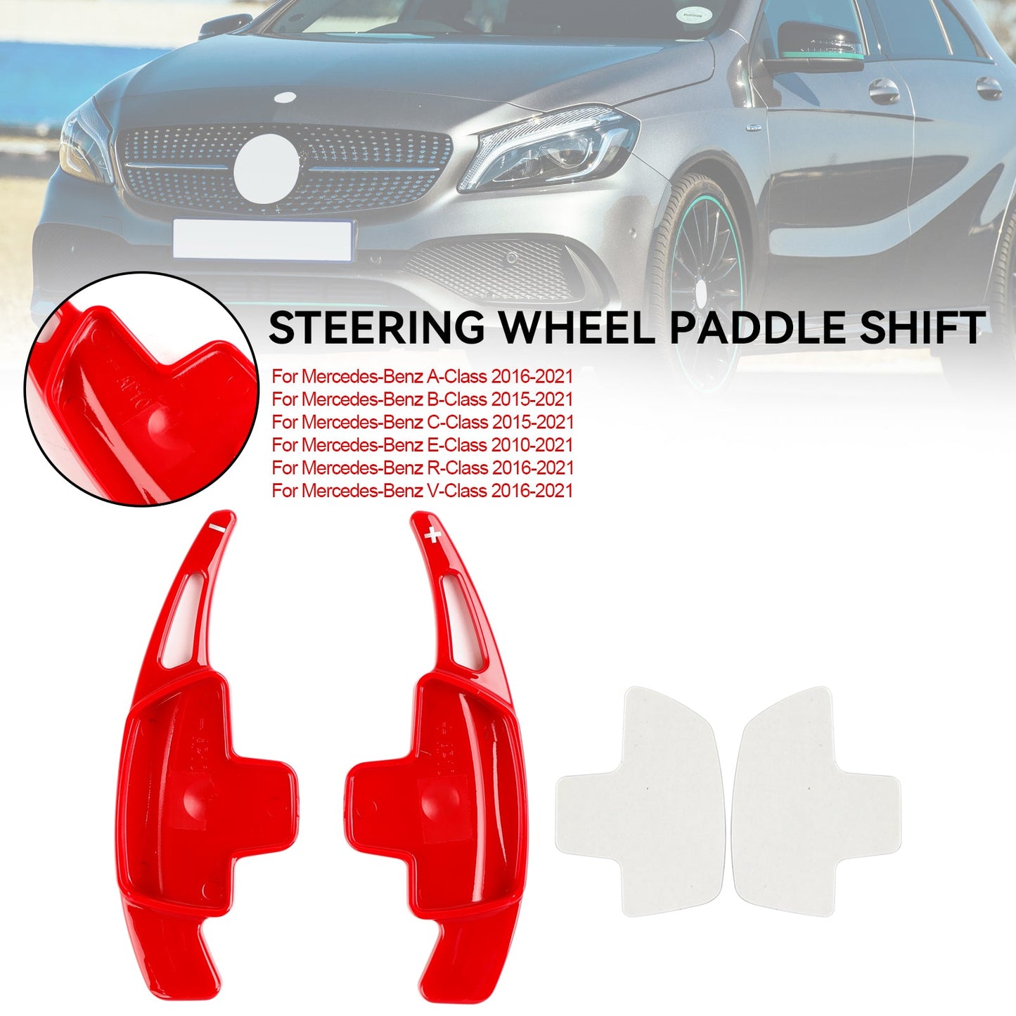 Red Steering Wheel Shift Paddle Shifter Extension Fit Mercedes-Benz A B C E S G