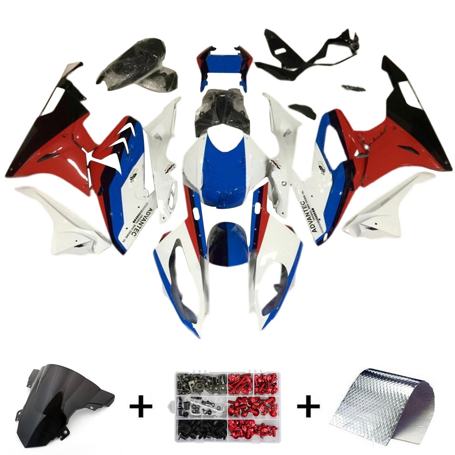 Amotopart BMW S1000RR 2015–2016 Verkleidungsset, Karosserie, Kunststoff, ABS