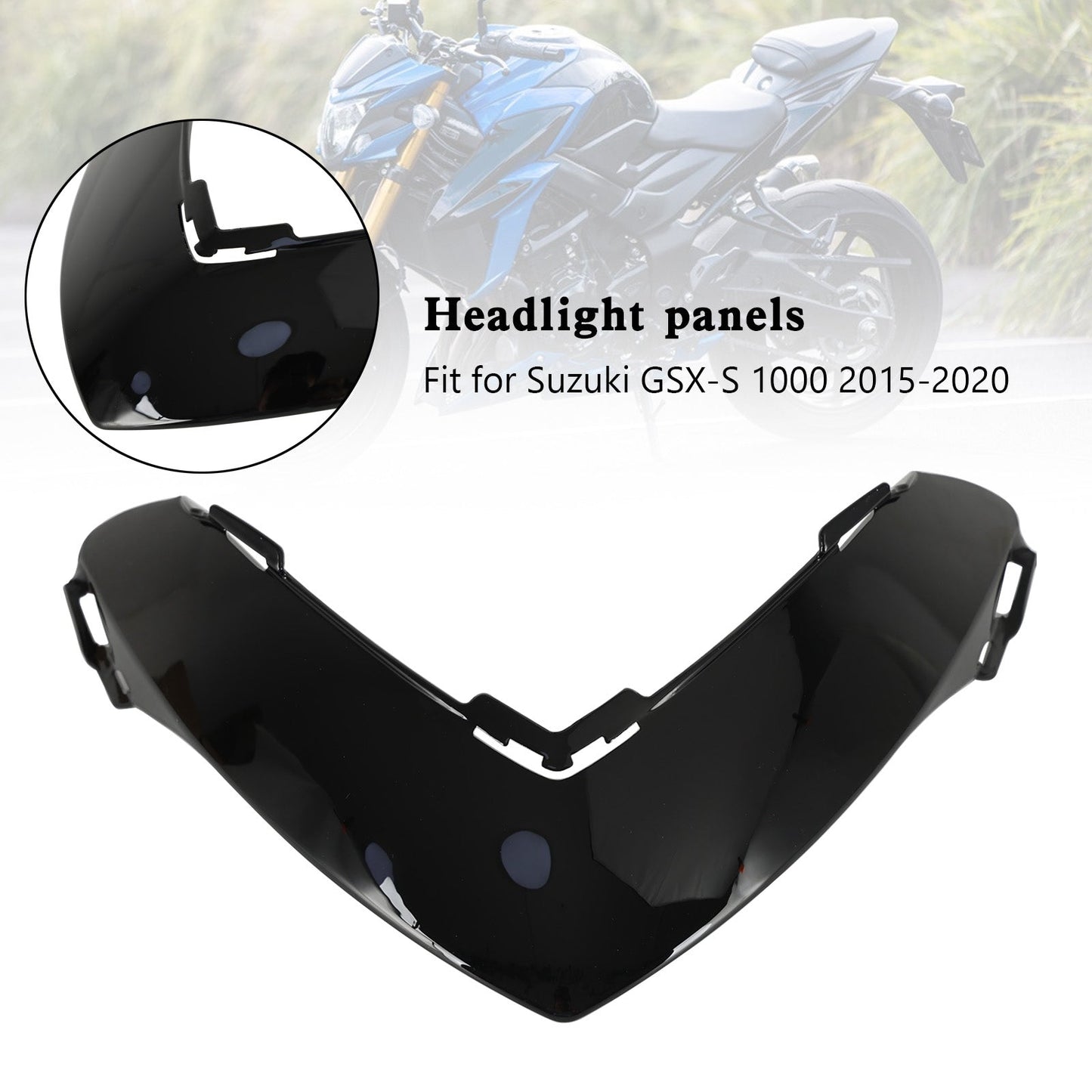 Suzuki GSX-S 1000 2015-2020 Black Front Nose Headlight panels Fairing