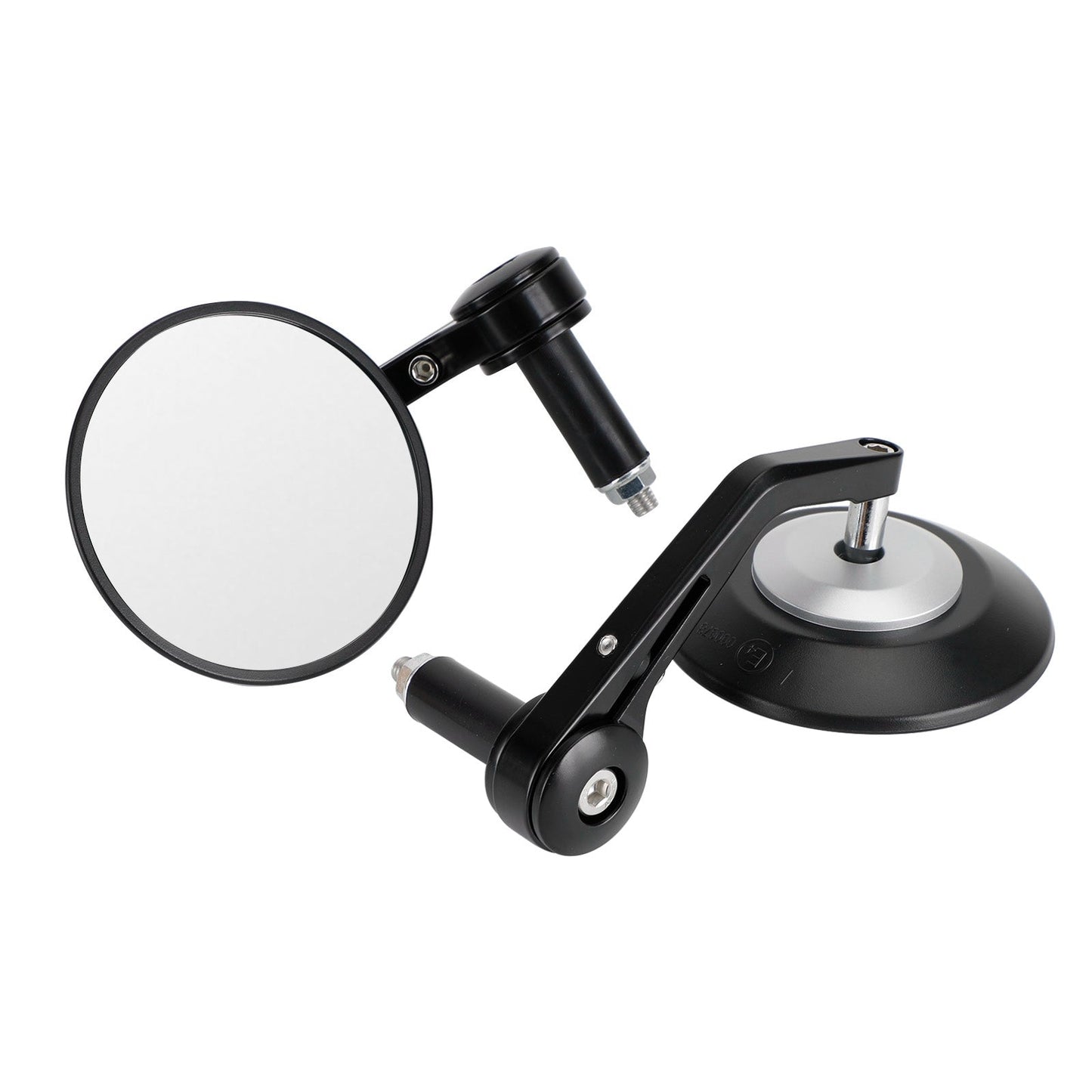 Paar 22 mm Custom Lenkerenden Spiegel blendfrei 4 Zoll rund schwarz Billet-Qualität
