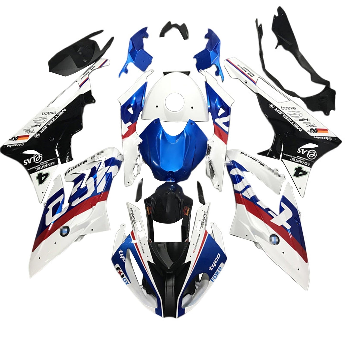 Amotopart BMW S1000RR 2015–2016 Verkleidungsset, Karosserie, Kunststoff, ABS