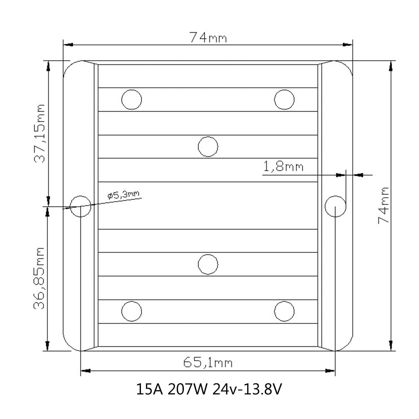 Convertisseur abaisseur 24V 15A vers convertisseur 13.8V DC-DC régulateur de tension 207W