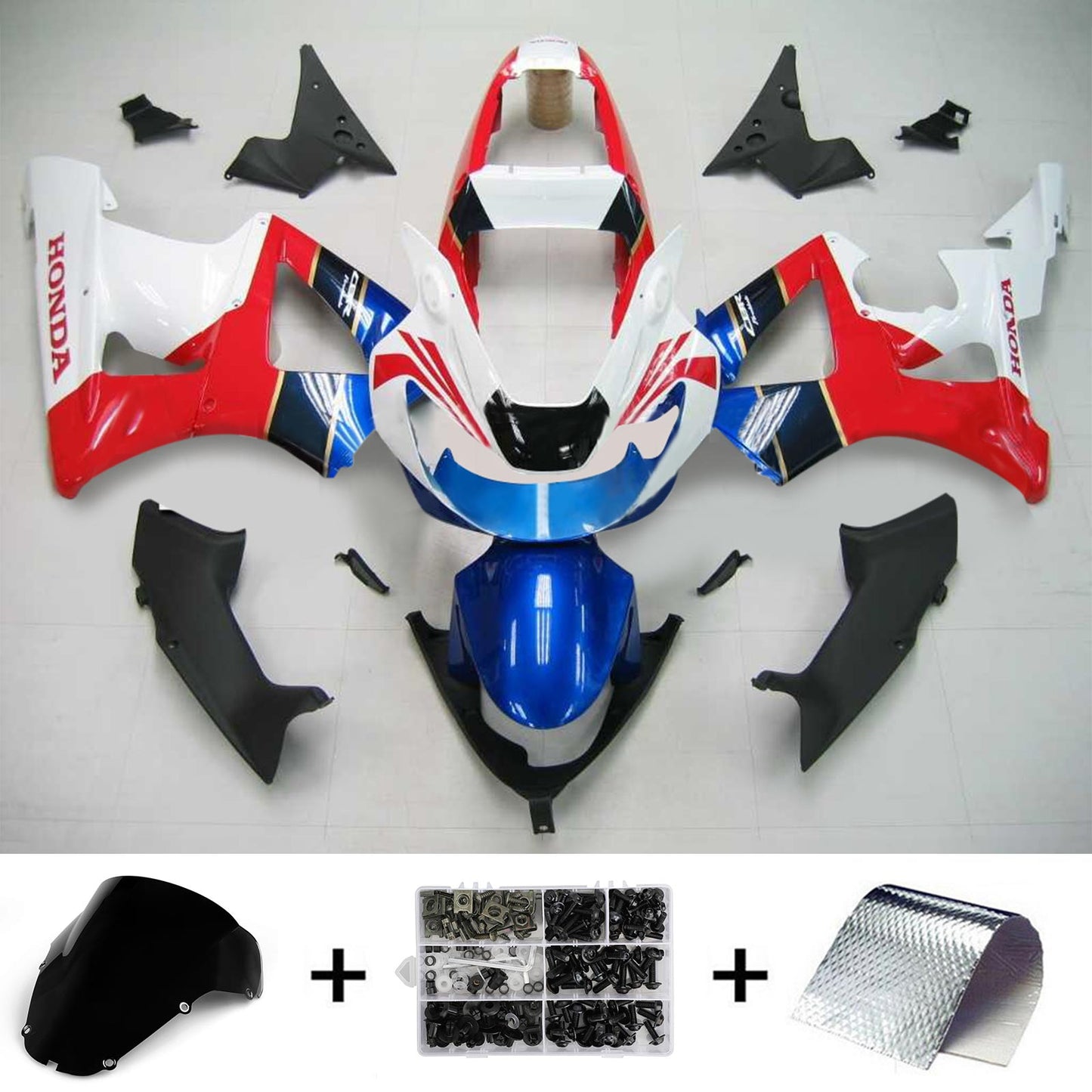 Amotopart Honda CBR929RR 2000-2001 Kit de carénage Corps Plastique ABS