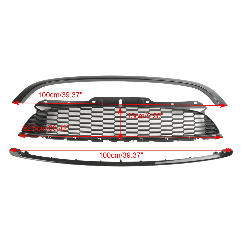 MINI R59 Cooper S &amp; JCW 2-Türer Roadster 2012–2015, 3 Stück, gl?nzend schwarzer Frontgrill