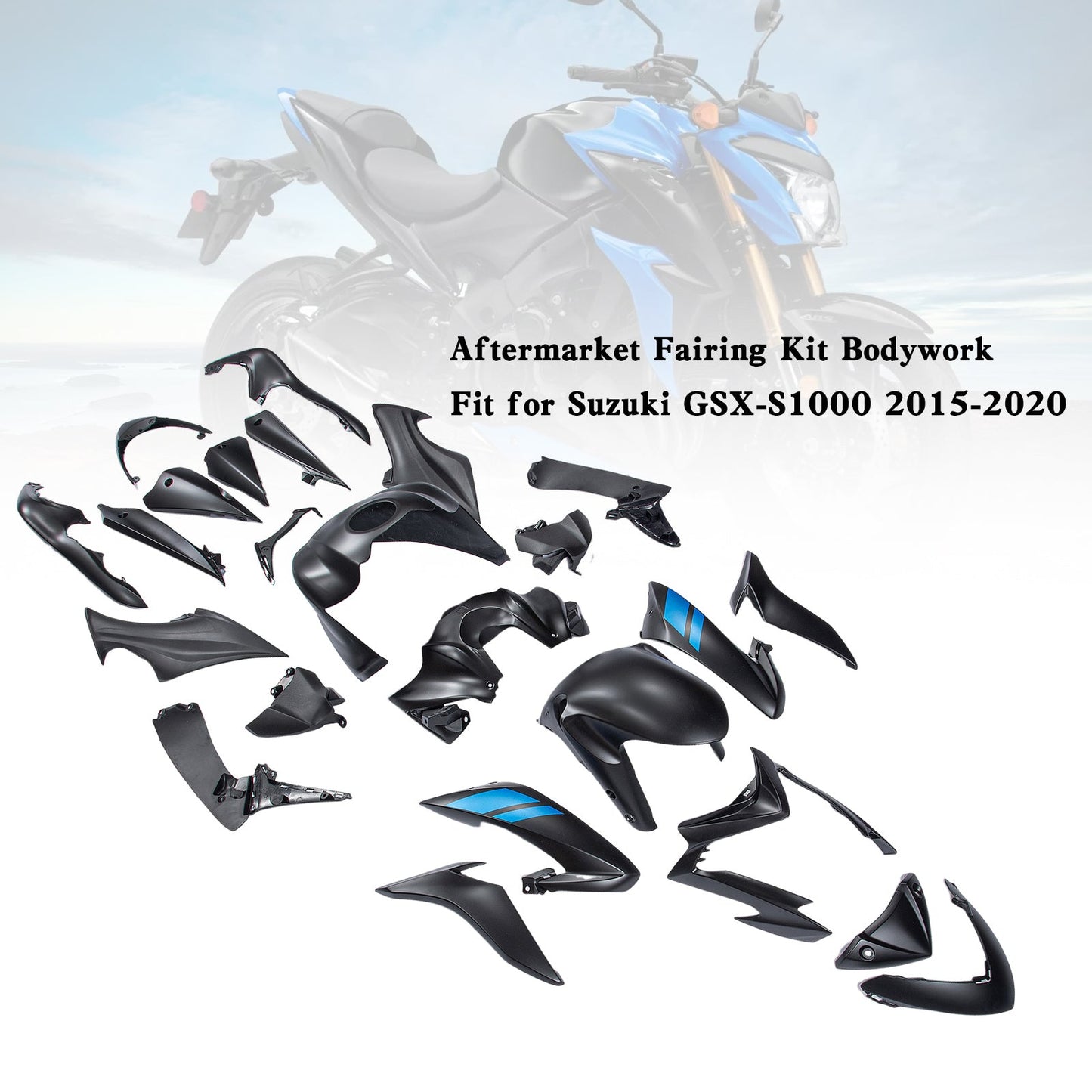 Amotopart Kunststoff-Karosserieverkleidungsset für Suzuki GSX-S 1000 2015–2020