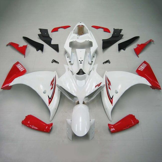 Amotopart Yamaha 2012-2014 YZF 1000 R1 White Red Fearing Kit