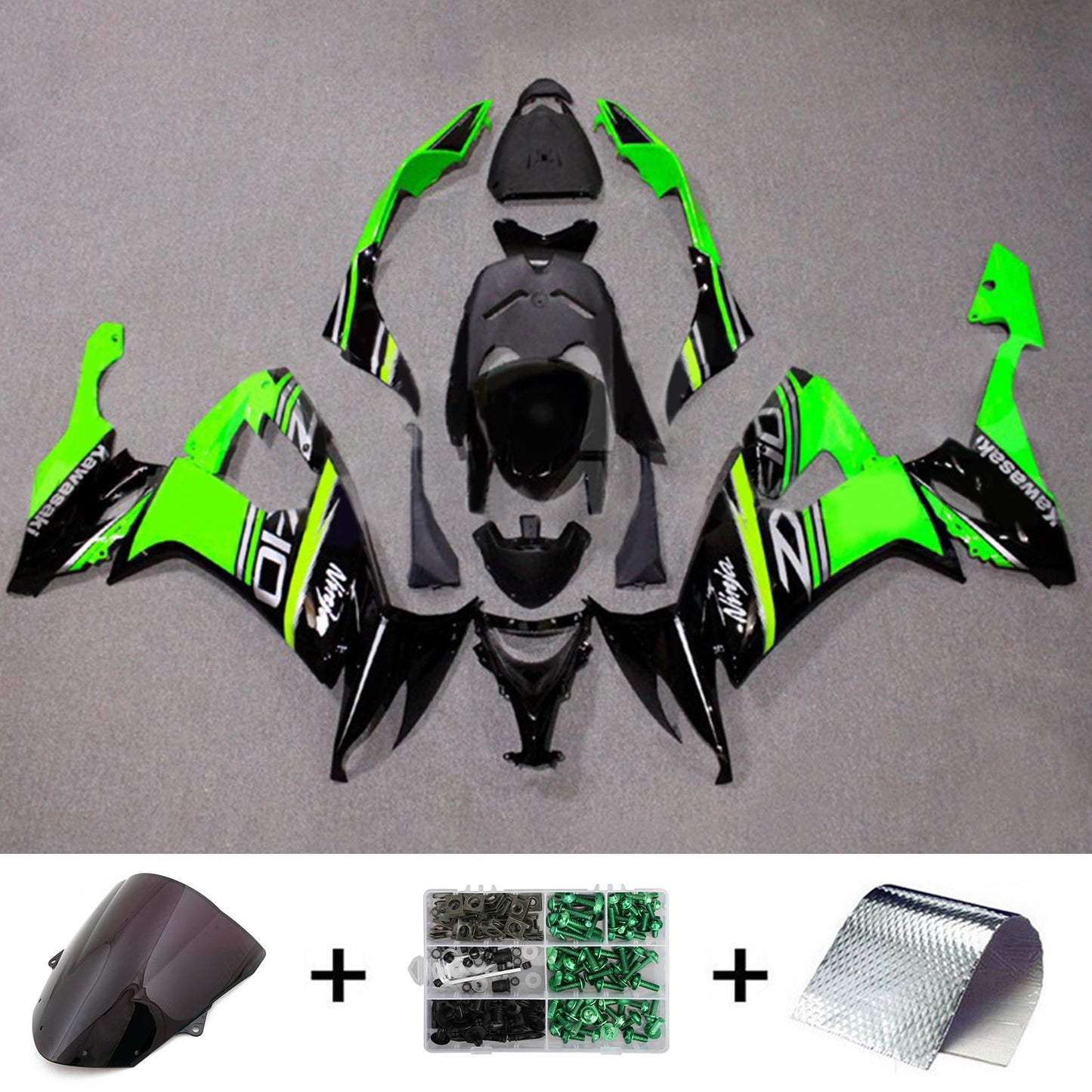 Amotopart Verkleidungsset für Kawasaki ZX10R 2008–2010, Karosserie, Kunststoff, ABS