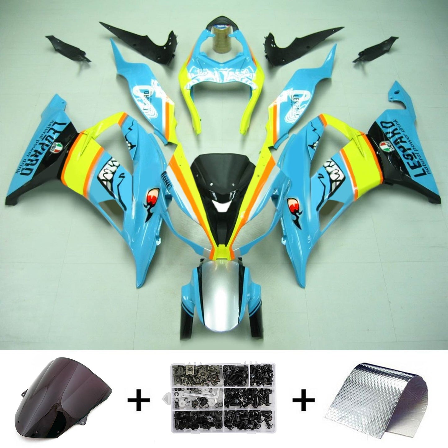 Amotopart Kawasaki 2013-2018 ZX6R 636 Blue Shark Abzugskit