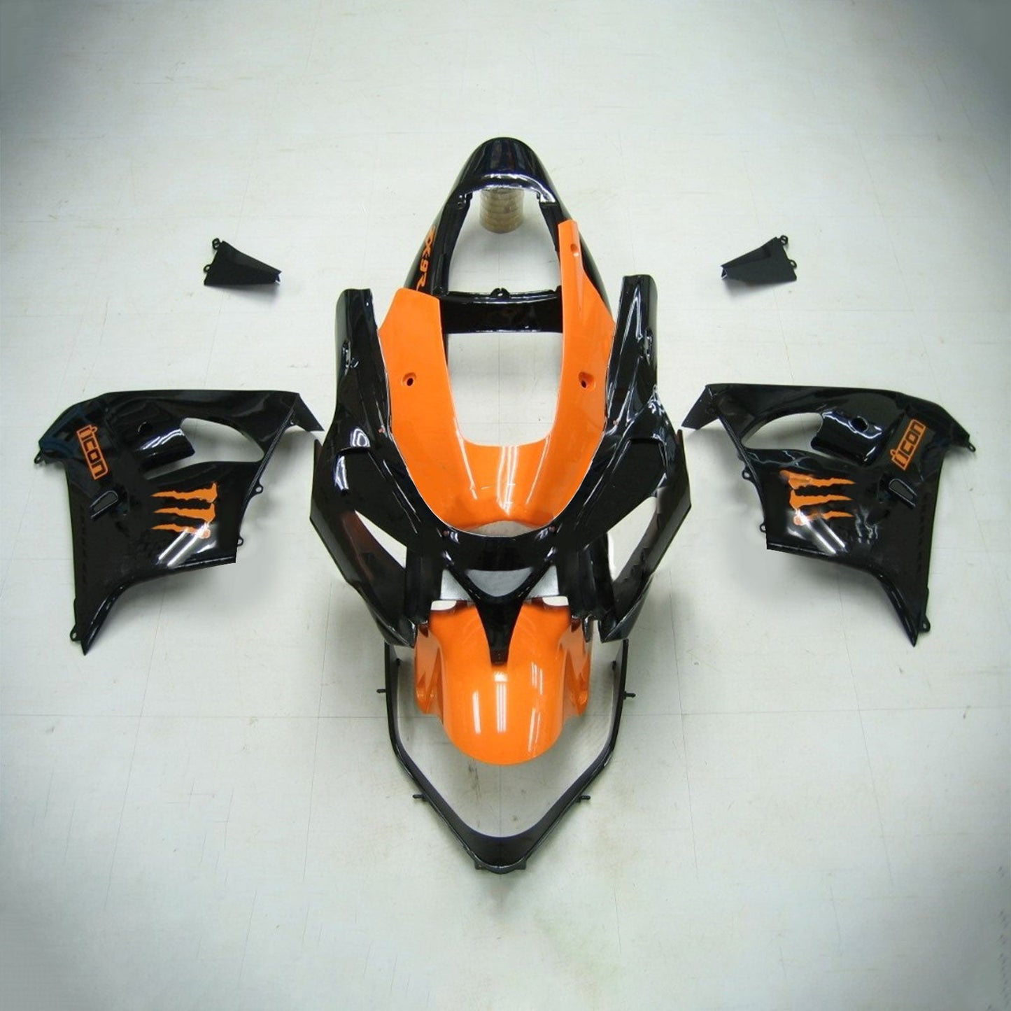 Amotopart Kawasaki 2002-2003 ZX9R Kit de déclenchement Orange Noir Mix