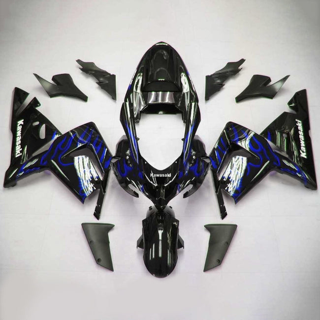 Amotopart Kawasaki 2004-2005 ZX10R Schwarz mit Blue Line Abzugskit