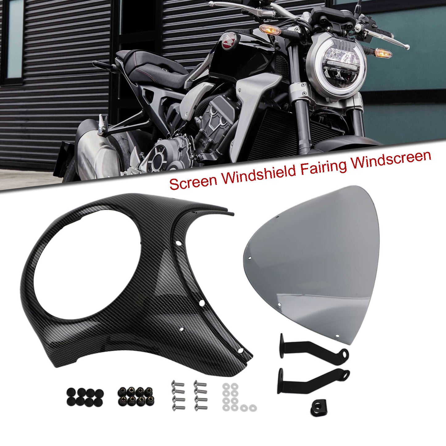 Scheinwerfer Windschutzscheibenverkleidung Windschutzscheibe für Honda CB1000R CB650R 2019-2021 D Generika