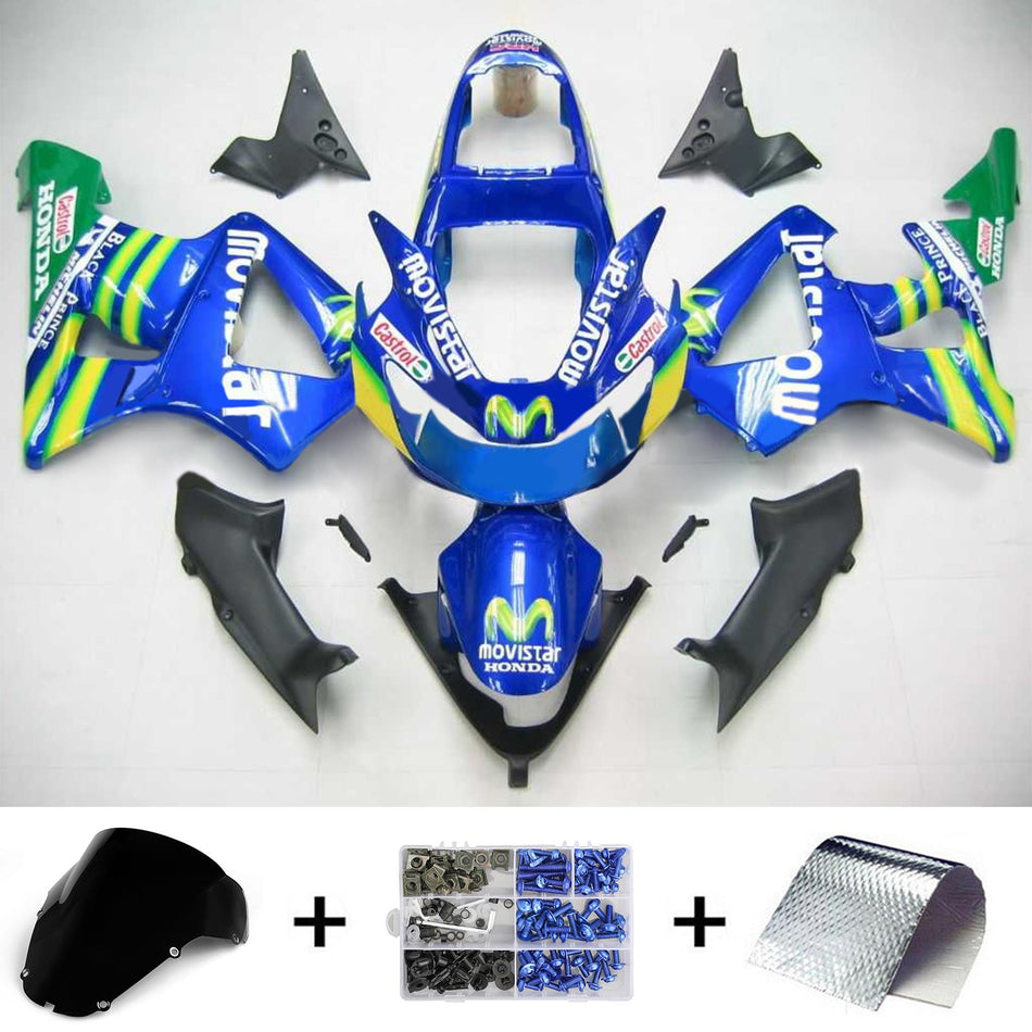Amotopart Honda CBR929RR 2000-2001 Kit de carénage Corps Plastique ABS