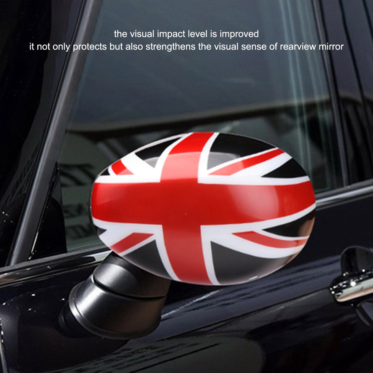 Coques de rétroviseur Union Jack UK Flag pour Mini Cooper F54 F55 F56 F57 F60 Noir/Rouge