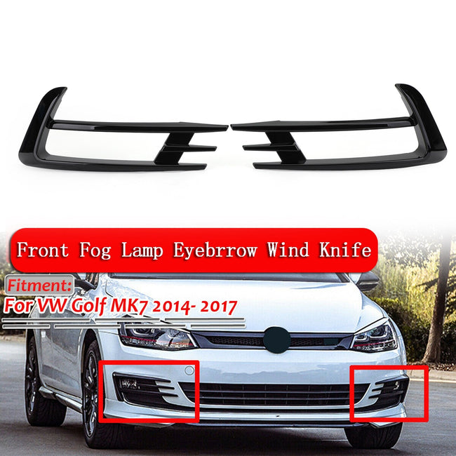 2 pièces noir avant antibrouillard lampe sourcil couverture pour VW Golf 7 MK7 2014-2017