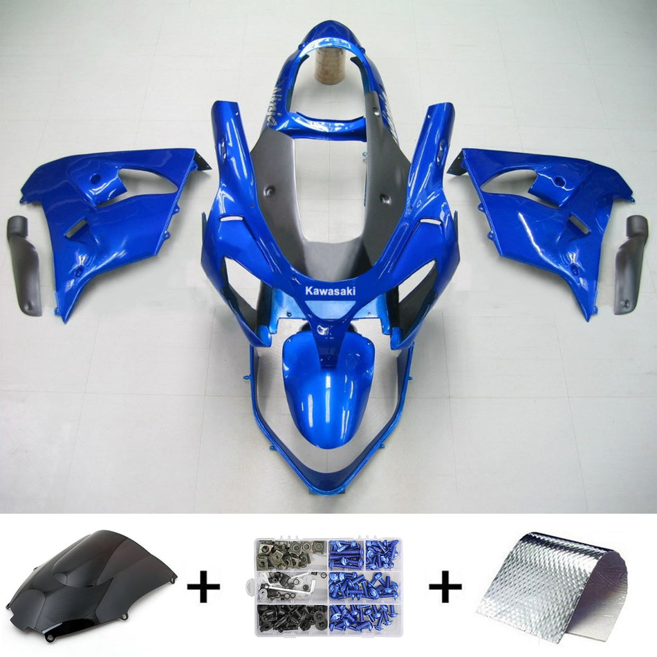 Amotopart Kawasaki ZX9R 2000-2001 Kit Craignant Bleu