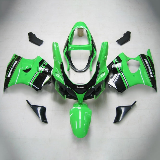 Amotopart 2000-2002 Kawasaki ZX6R Verkleidung Green Black Kit