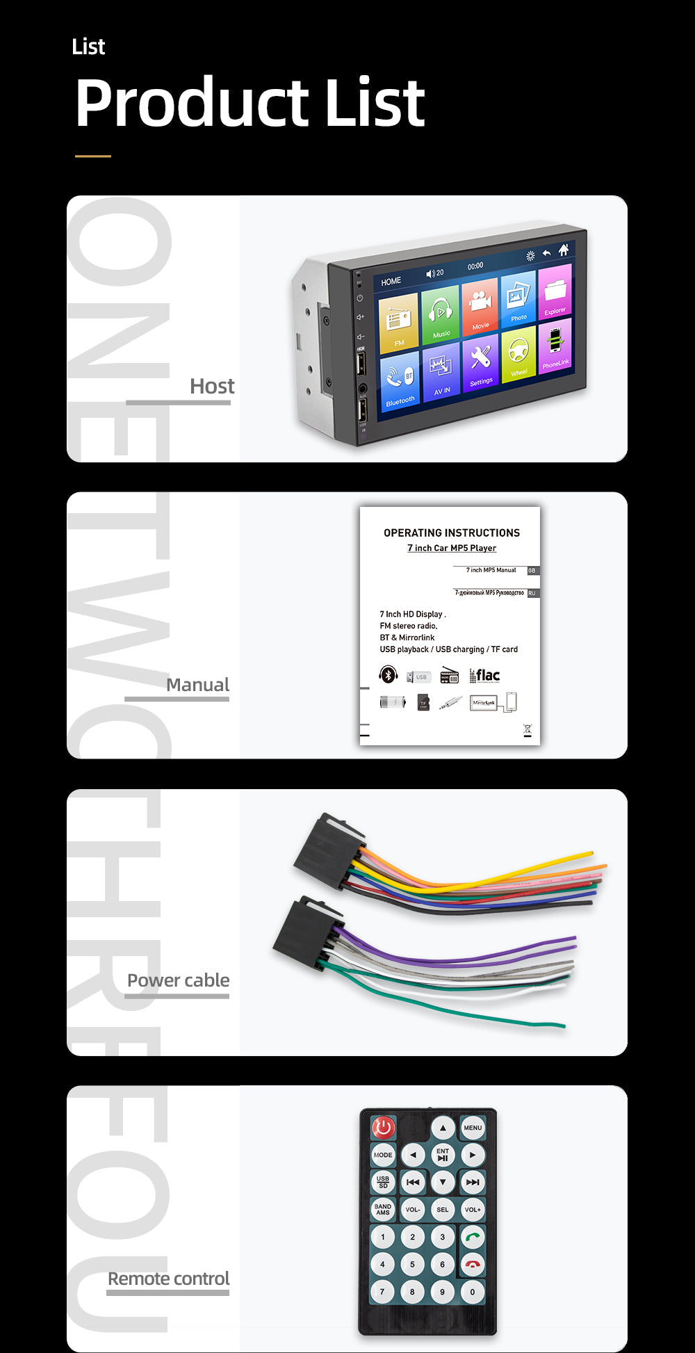 7 Zoll Bluetooth Doppel-USB-Touchscreen Autoradio MP5 FM/AUX + Kamera