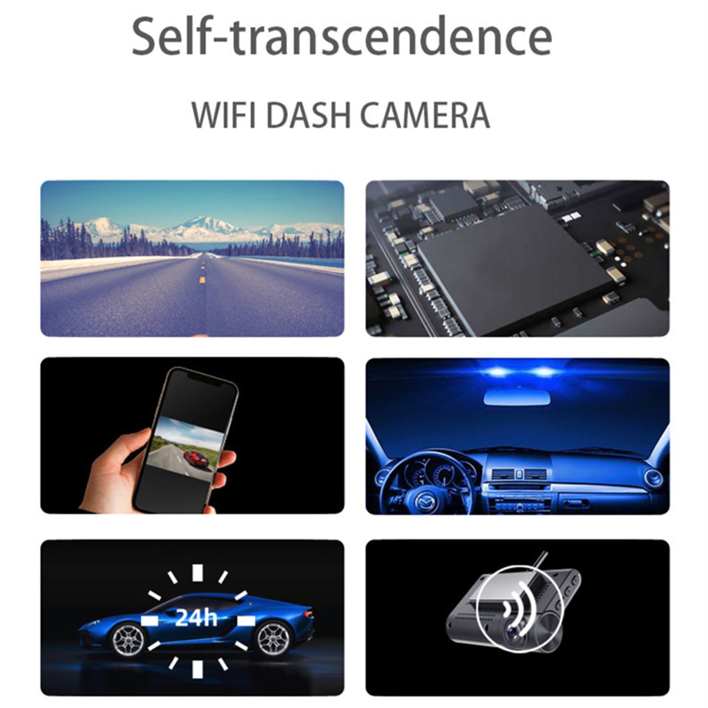 1080P Dash Cam Wifi App Enregistreur vidéo DVR conduisant avec la vision nocturne de la caméra cachée