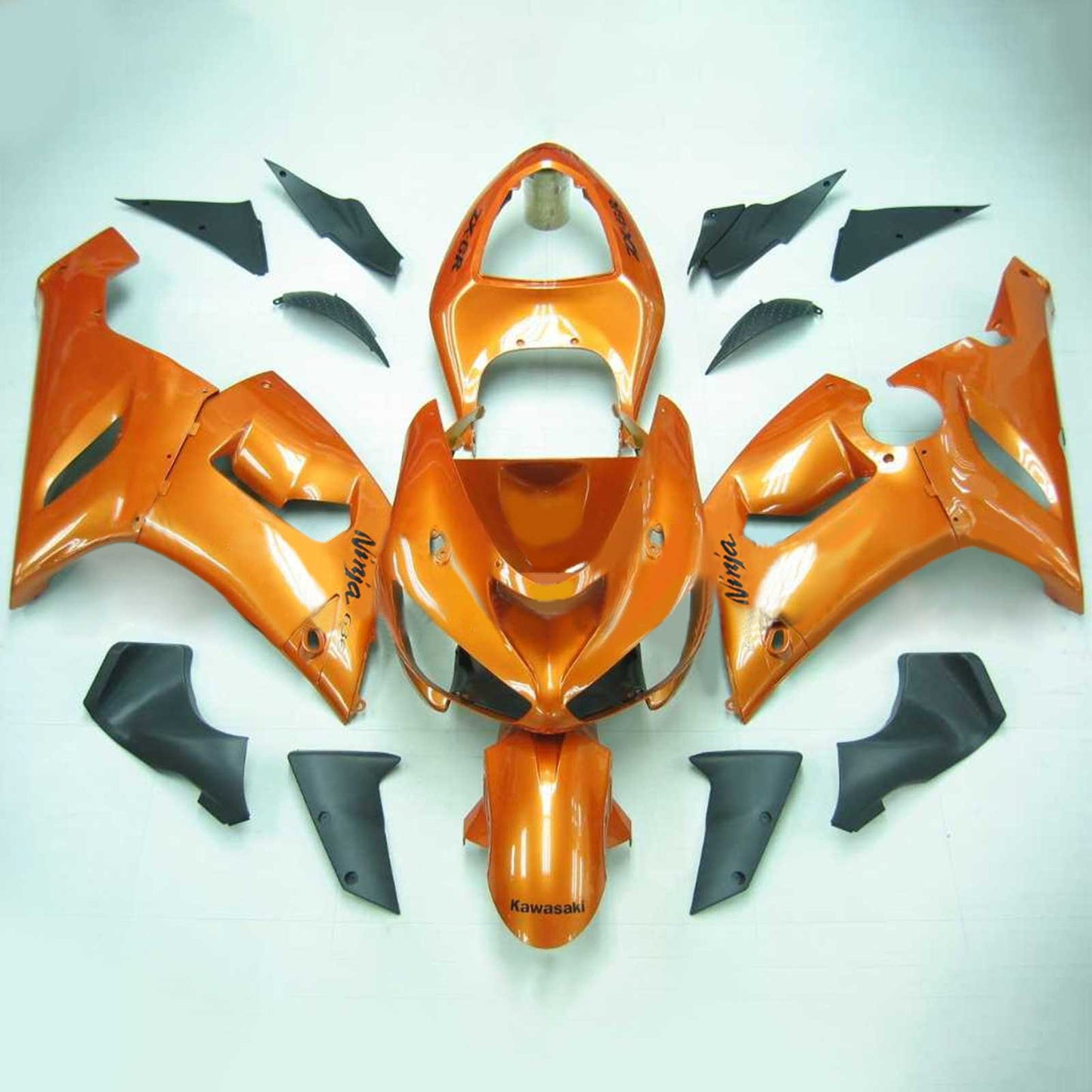 Amotopart Kawasaki 2005-2006 ZX6R 636 Orangenverkleidungskit