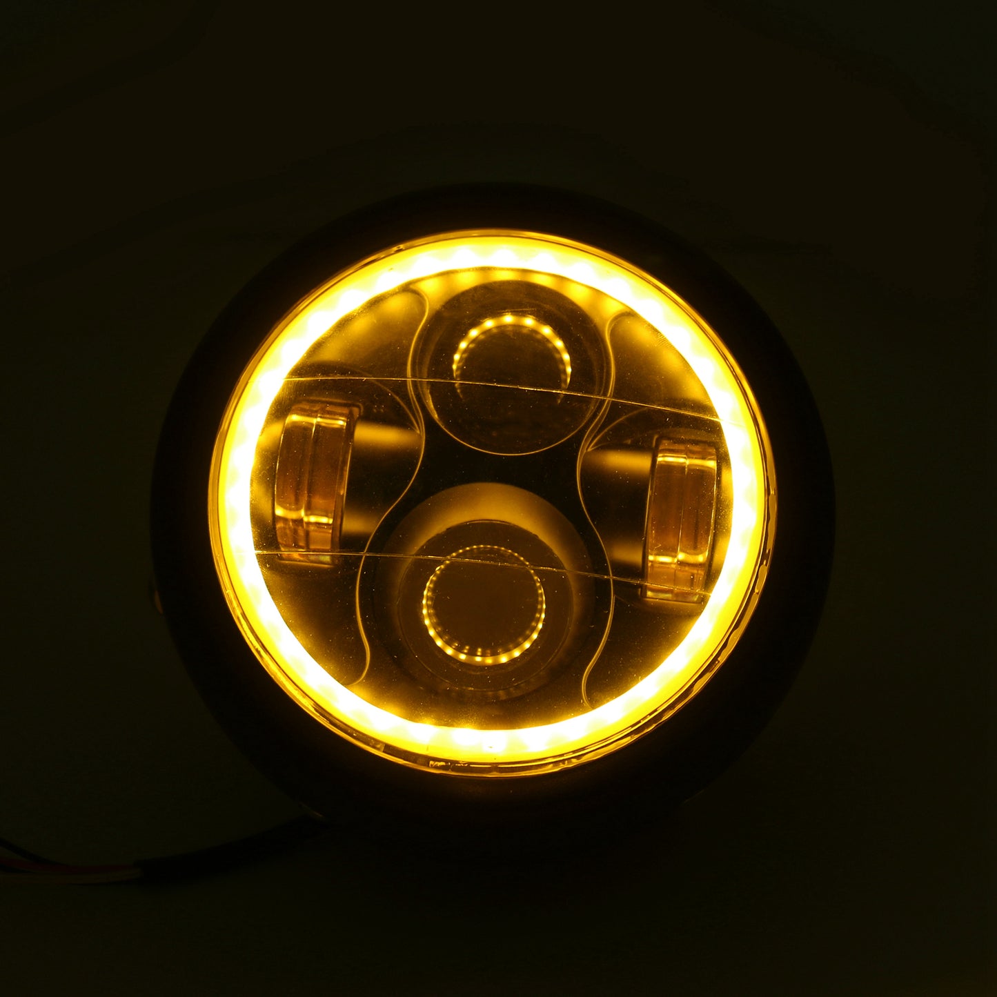 6 1/2" Zoll LED Scheinwerfer Hi/Lo Halo Licht für Motorrad Universal