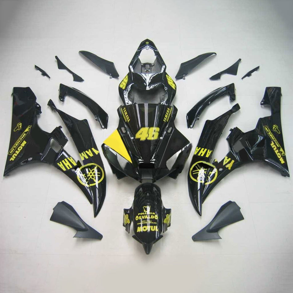 Amotopart Yamaha 2006-2007 YZF 600 R6 Noir Jaune Carénage Kit