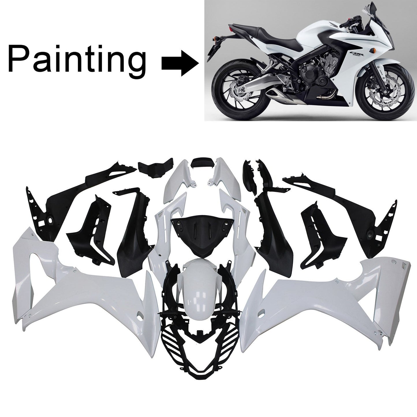 Amotopart Verkleidungsset für Honda CBR650F 2017–2019, Karosserie, Kunststoff, ABS