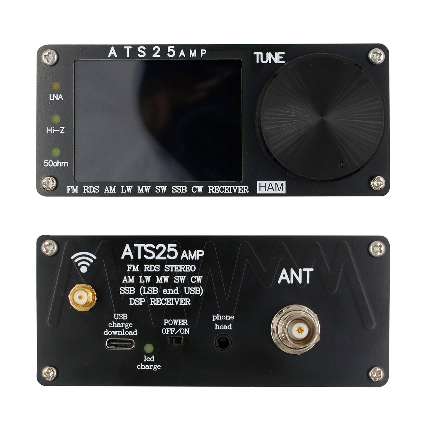 ATS25AMP Vollband-Radioempfänger FM RDS SW SSB DSP-Empfänger mit 2,4-Zoll-Touchscreen