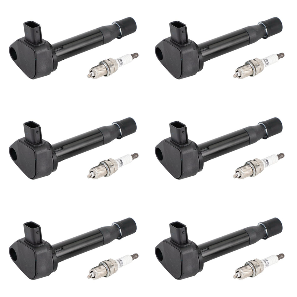 6x Zündspulen+6x Zündkerzen Set UF242 für Honda Odyssey 3.5L 1999-2007 FedEx Express