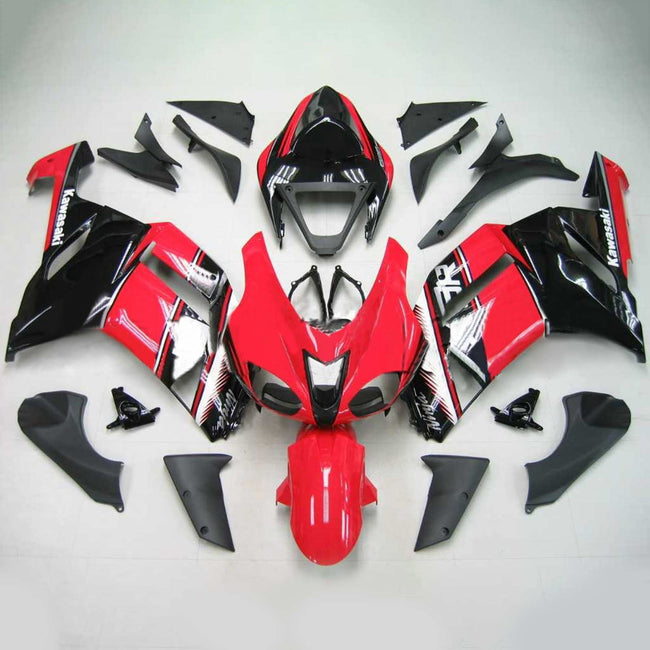 Amotopart Kawasaki 2007-2008 ZX6R 636 Kit de peur rouge noir