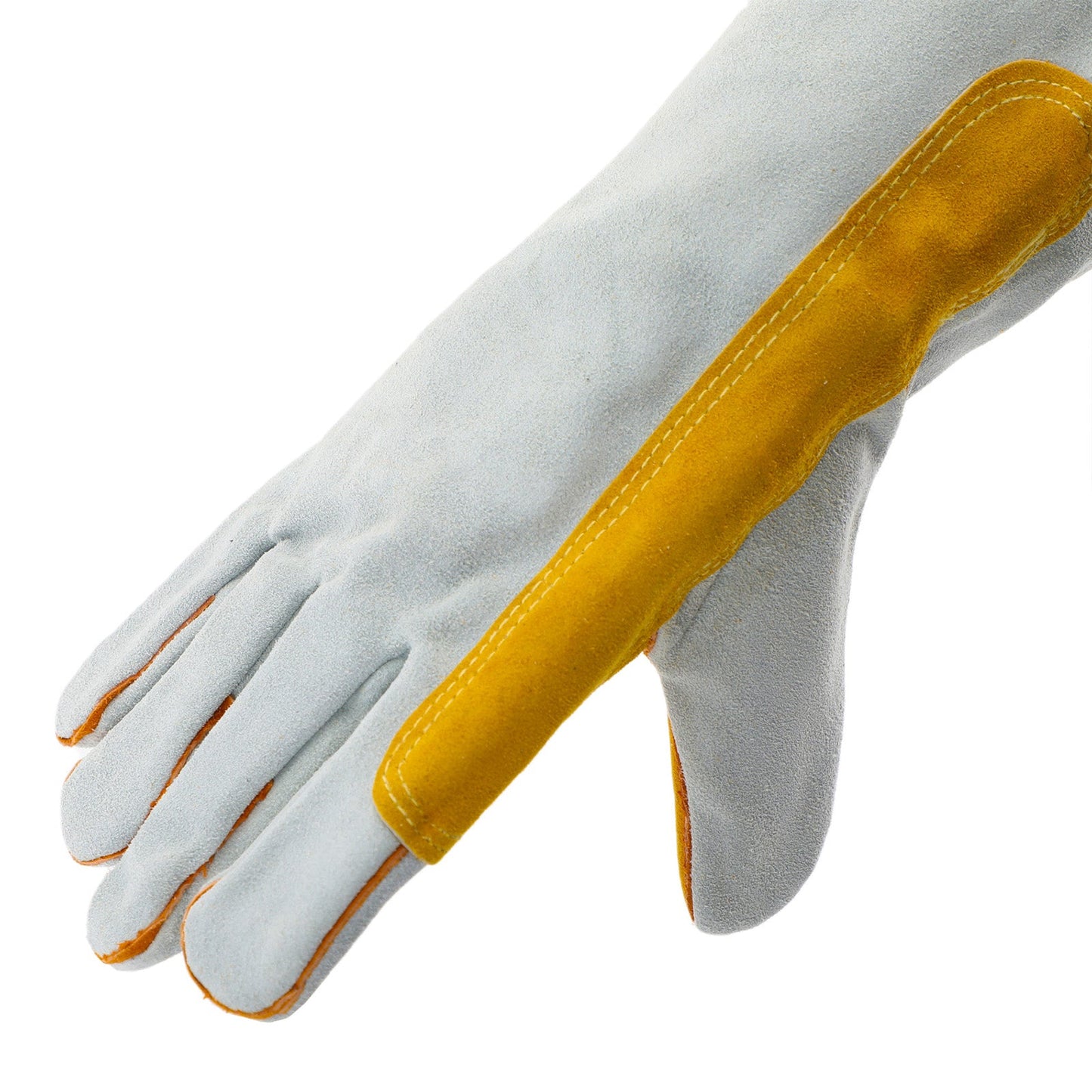 Gants de soudage en cuir de 14 pouces pour soudeur Tig/Mig/BBQ/Stick résistant à la chaleur